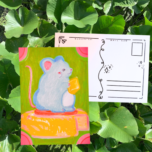 Hungry Mouse | Cheesy Art Print | Mouse Painting Print