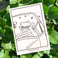 "Sunday Driver" Cat Coloring Page Postcard